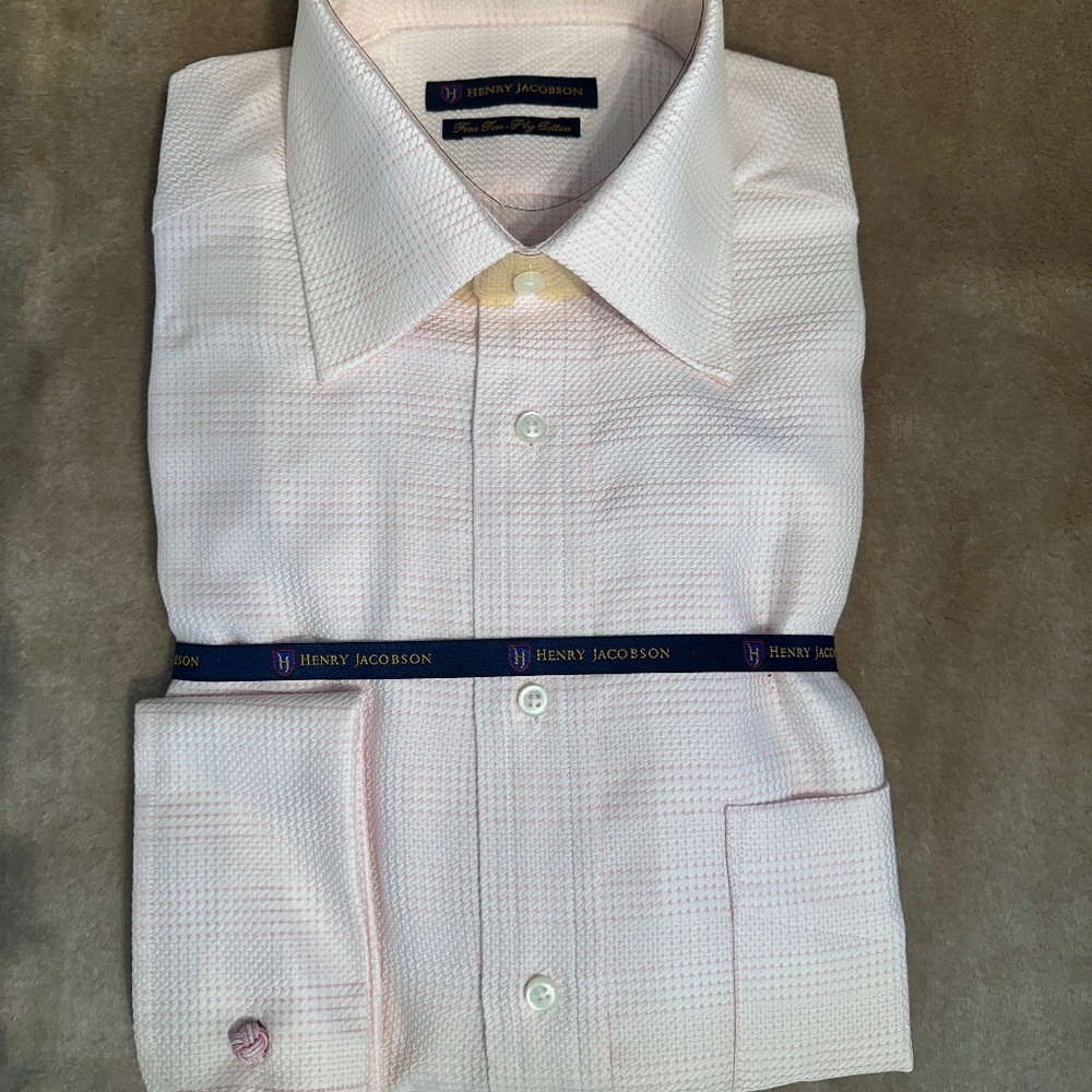 New Henry Jacobson dress shirt, 15 1/2”neck, 34/35 sleeve, French cuffs